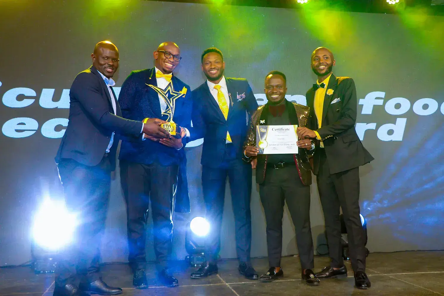 The Agriculture and Food Safety award being presented on stage